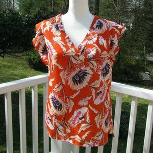Label Rachel Rachel Roy orange floral top, MEDIUM